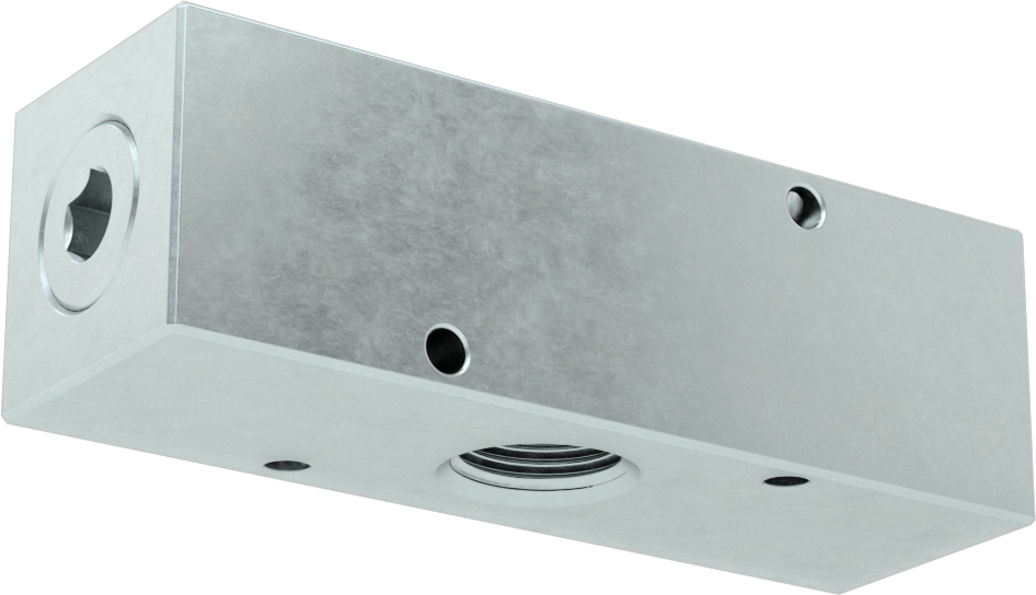 Düz Akışlı Dikdörtgen Manifold, Çinko Kaplı Çelik, Standart, 4 Çıkış, 1/2 NPT x 3/8 NPT
