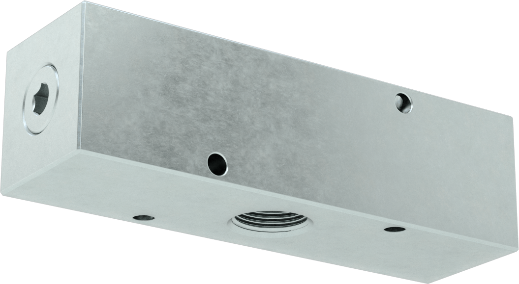 Düz Akışlı Dikdörtgen Manifold, Çinko Kaplı Çelik, Standart, 4 Çıkış, 3/4 NPT x 1/2 NPT