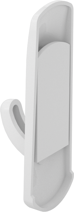 Yeniden Kullanılabilir Yapışkan Sırtlı Asma Kancası, Duvara Montaj, 7/8“ Genişlik x 2-3/8” Yükseklik x 5/8" Derinlik Toplam