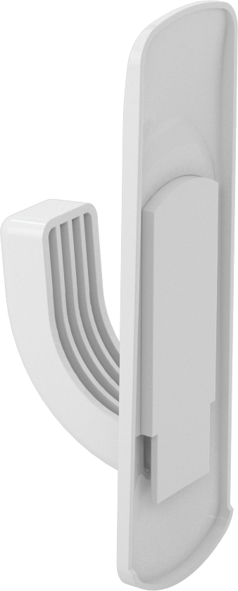 Yeniden Kullanılabilir Yapışkan Sırtlı Asma Kancası, Duvara Montaj, 1-1/4“ Genişlik x 3-7/8” Yükseklik x 1-1/4" Toplam Derinlik