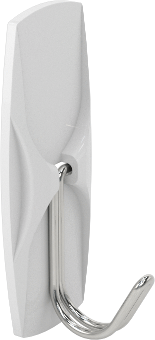 Yeniden Kullanılabilir Yapışkan Sırtlı Asma Kancası, Duvar ve Alt Montaj, 7/8“ Genişlik x 2-1/8” Yükseklik x 3/4" Derinlik Toplam