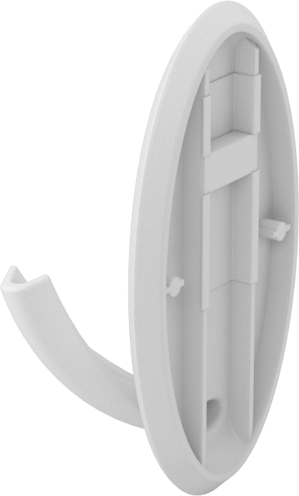 Yeniden Kullanılabilir Yapışkan Sırtlı Asma Kancası, Duvara Montaj, 2“ Genişlik x 3-1/4” Yükseklik x 1-1/4" Toplam Derinlik