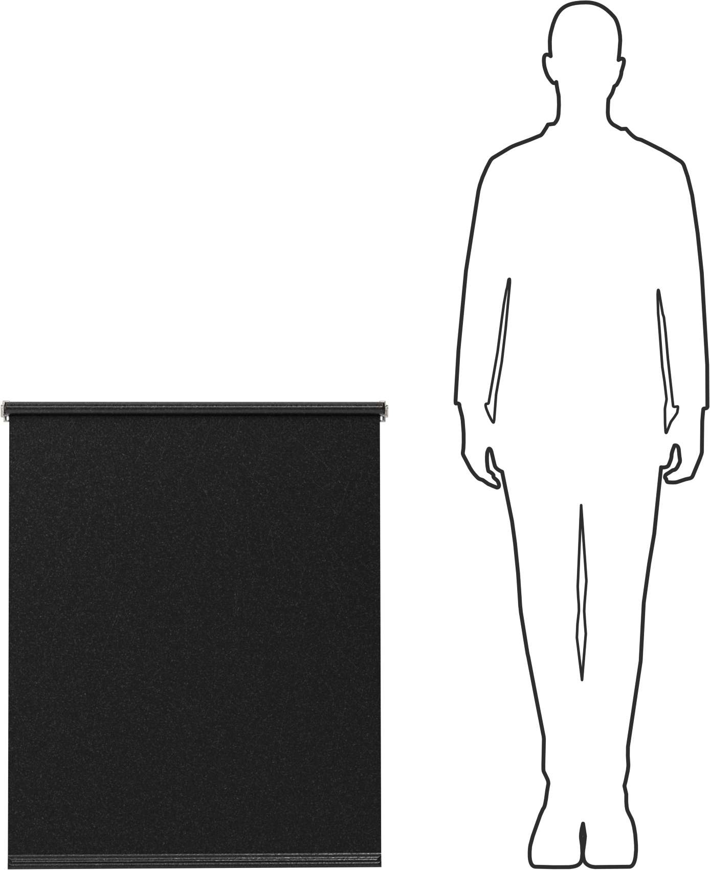 Gizlilik Penceresi Gölgelik, Özel Gölge, Siyah, 36" Uzunluk, 24“-37” Genişlik