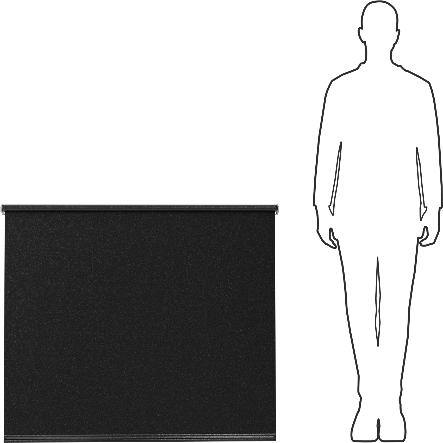 Gizlilik Penceresi Gölgelik, Özel Gölge, Siyah, 36" Uzunluk, 38“-46” Genişlik