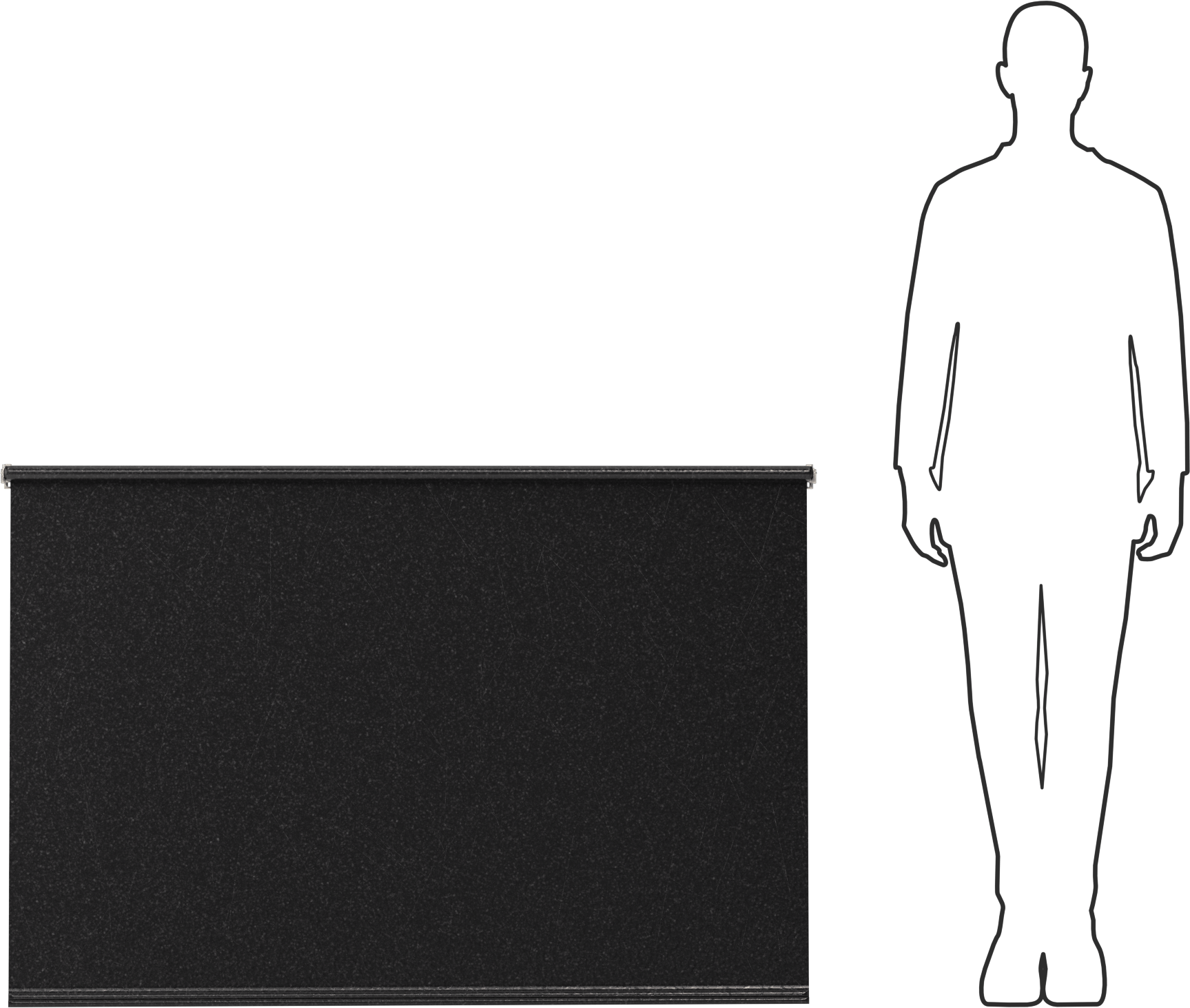 Gizlilik Penceresi Gölgelik, Özel Gölge, Siyah, 36" Uzunluk, 47“-55” Genişlik