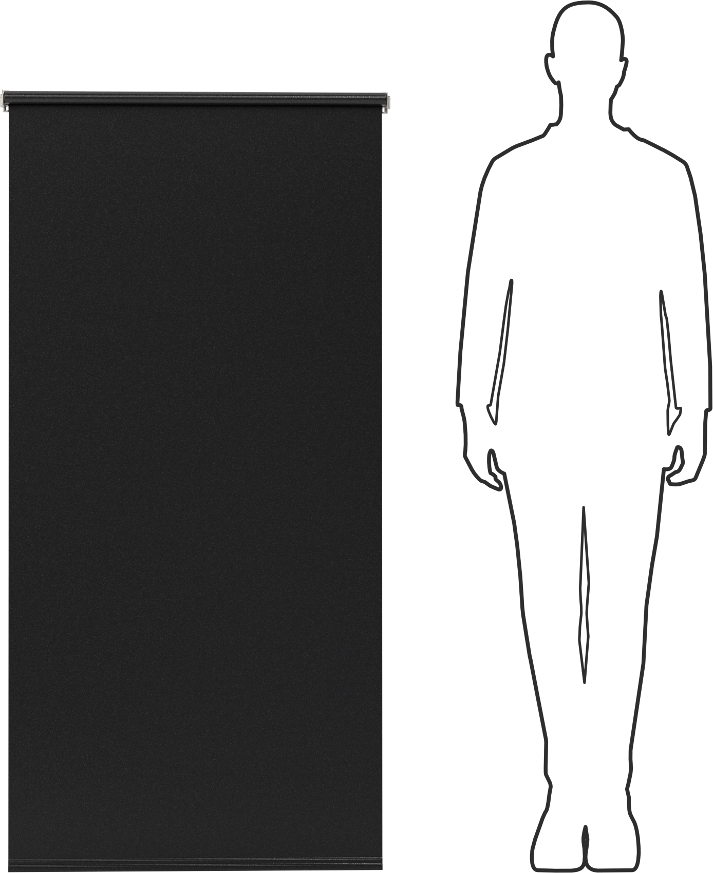 Gizlilik Penceresi Gölgelik, Özel Gölge, Siyah, 60 inç Uzunluk, 24“-37” Genişlik