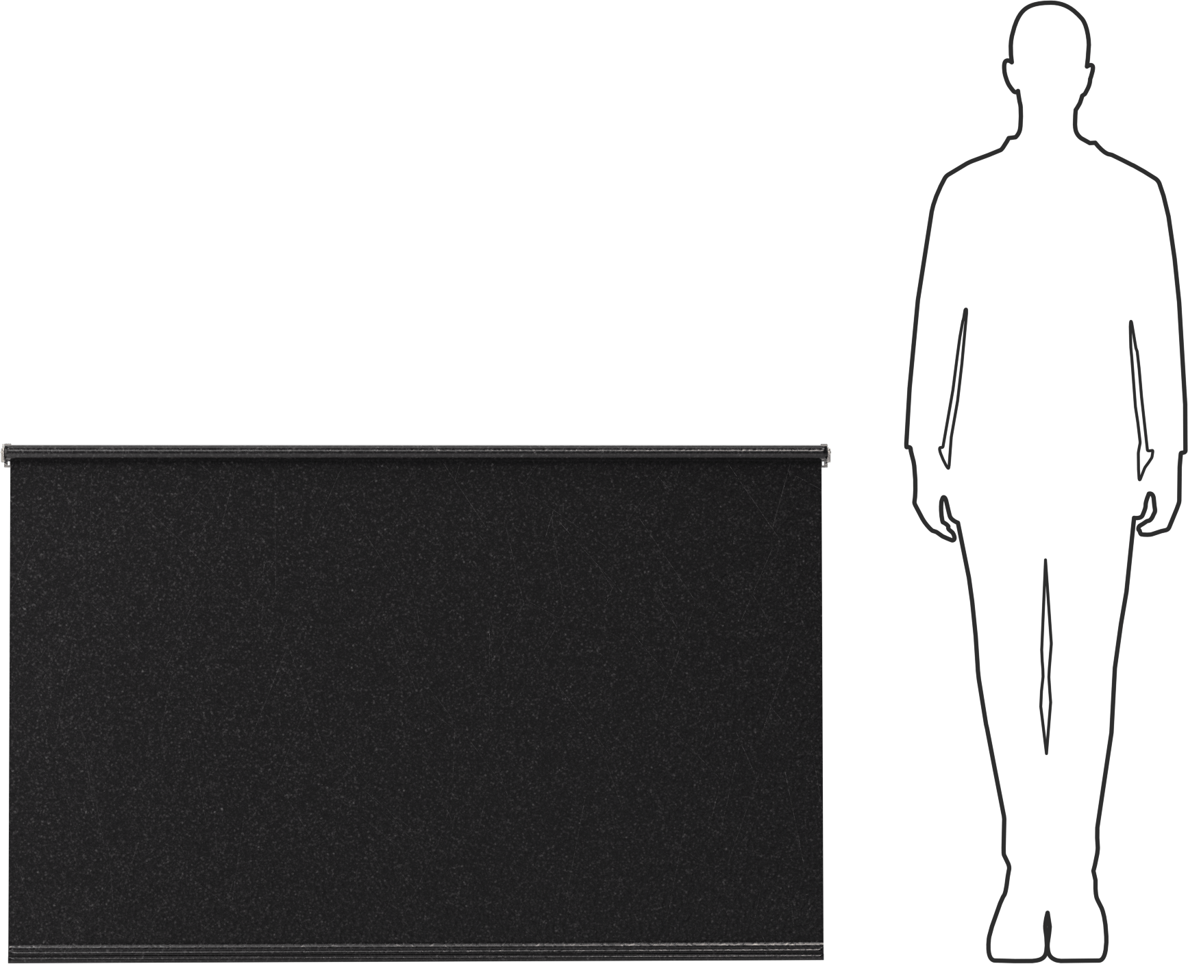 Gizlilik Penceresi Gölgelik, Özel Gölge, Siyah, 36" Uzunluk, 56“-60” Genişlik