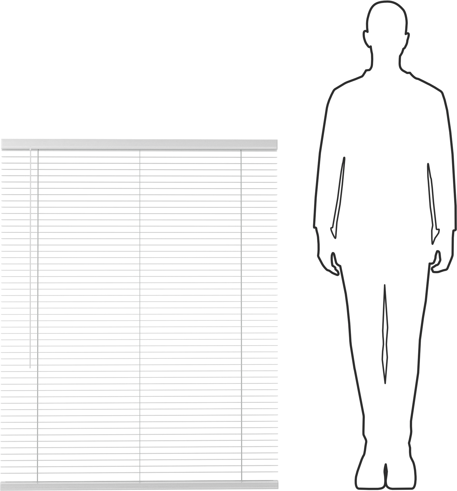 Mini Perde, Beyaz Alüminyum, 38" Genişlik x 4 Fit Uzunluk