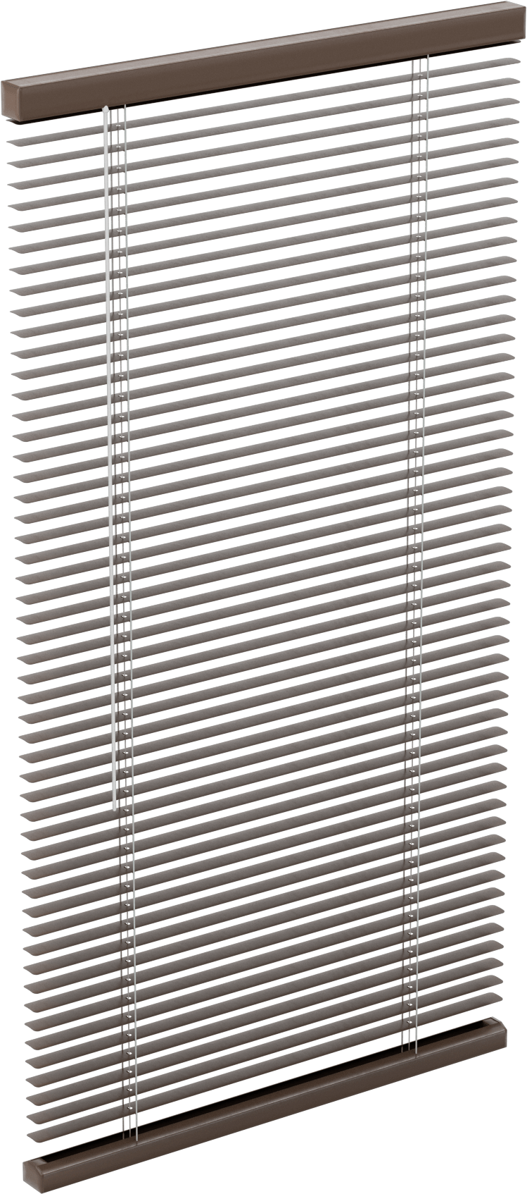 Mini Perde, Koyu Kahverengi Alüminyum, 25" Genişlik x 4 Fit Uzunluk