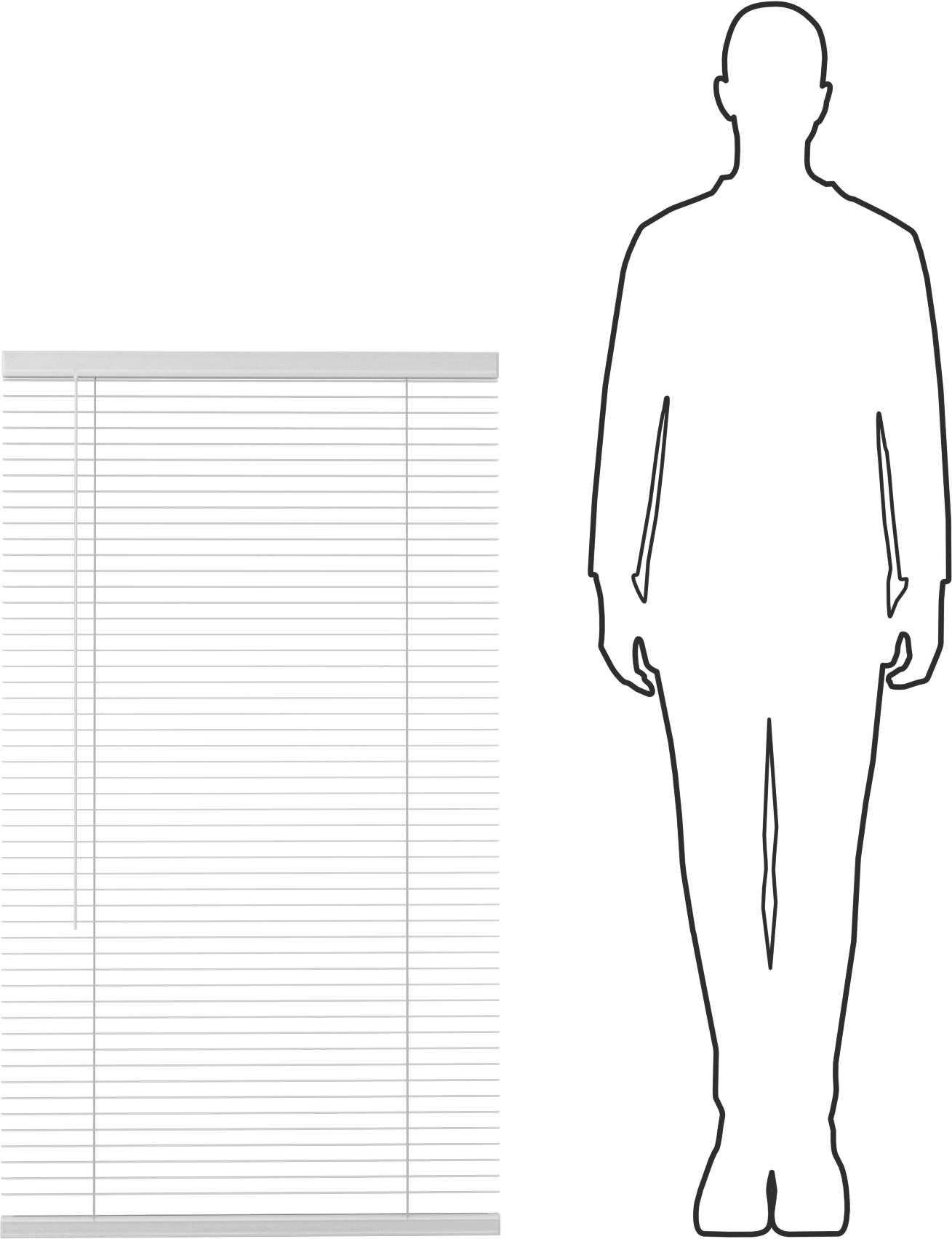 Mini Perde, Beyaz Vinil, 27" Genişlik, 4 Fit Uzunluk