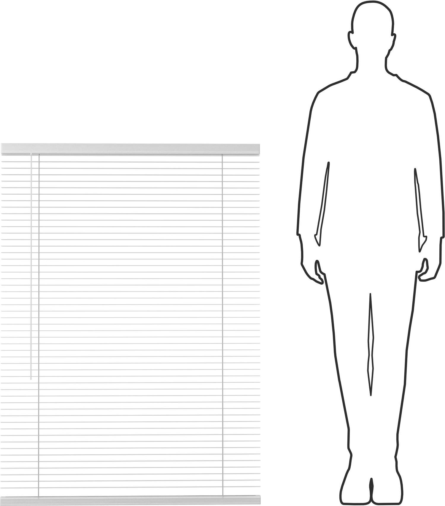 Mini Perde, Beyaz Vinil, 34-1/2" Genişlik, 4 Fit Uzunluk
