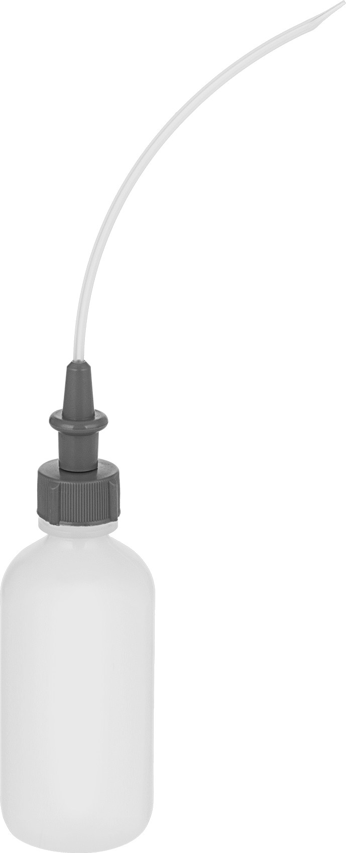 Uzatılmış Uçlu Sıkma Şişesi, İt-Çek Kapak, 1 FL. oz Kapasite, 5-1/2" Nozul, Mavi Kapak