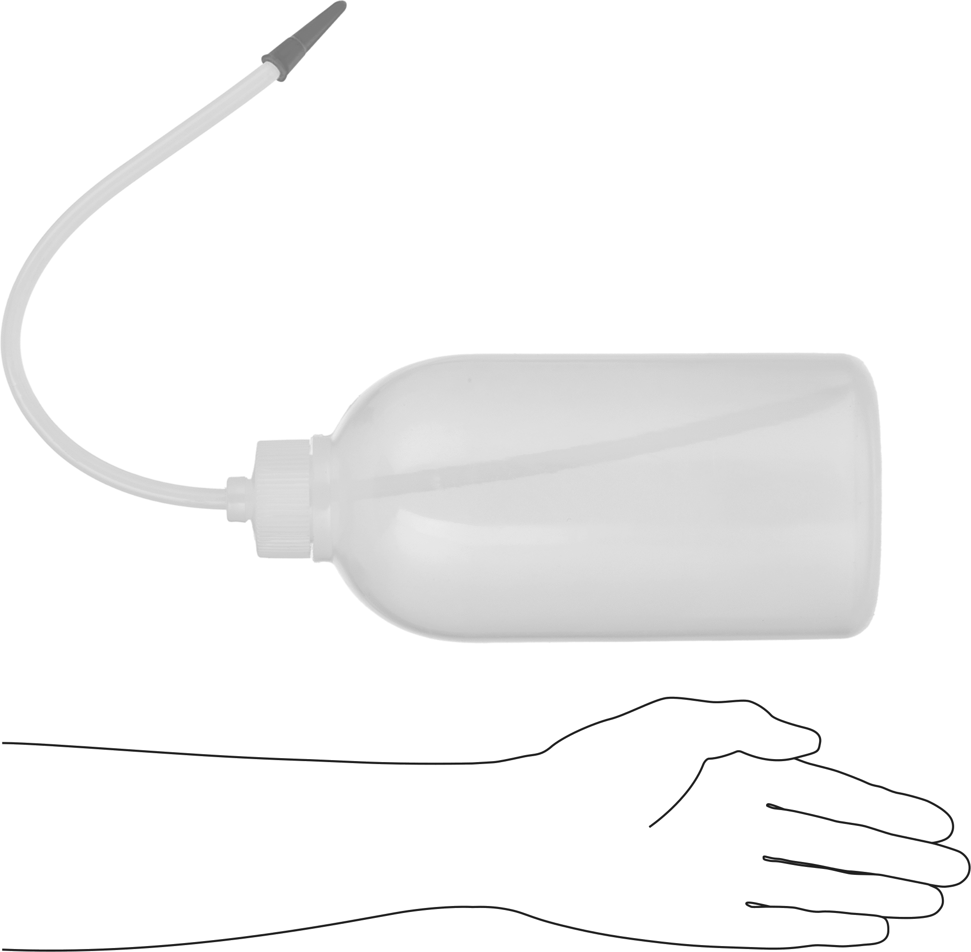 Uzatılmış Uçlu Sıkma Şişesi, Nozul Kapağı ile Plastik Nozul, LDPE, 16 FL. oz Kapasite