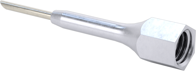 Hassas Gres Dağıtım Ucu, 17 Gauge Paslanmaz Çelik Şırınga İğnesi, UNF Dişi, 1/2" Uzunluk