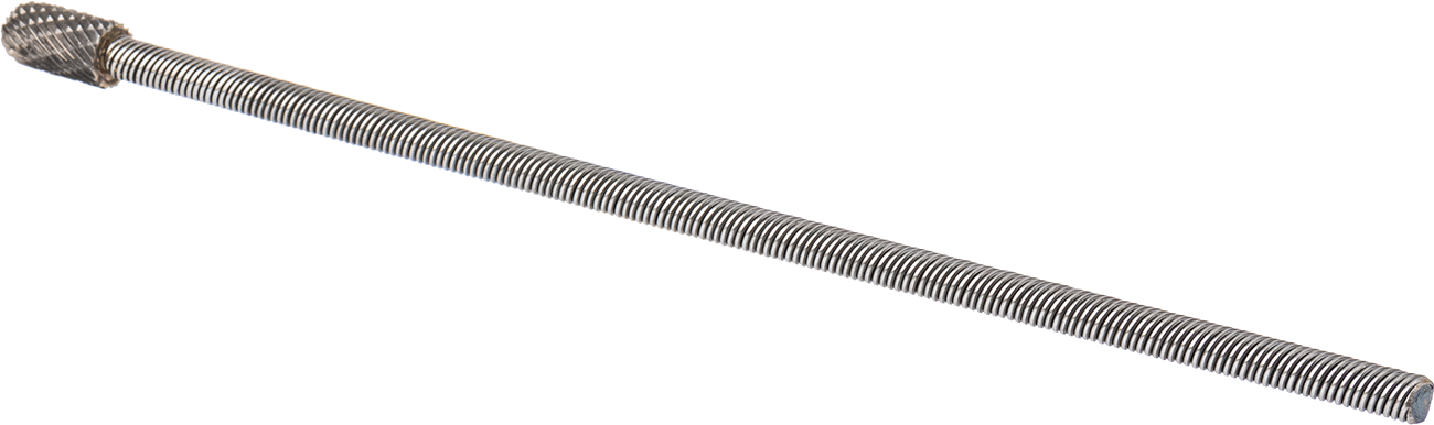 Çift Kesimli Esnek Şaftlı Frez, Yuvarlak Silindir Başlıklı, 8-3/4" Toplam Uzunluk, Numara SC-3