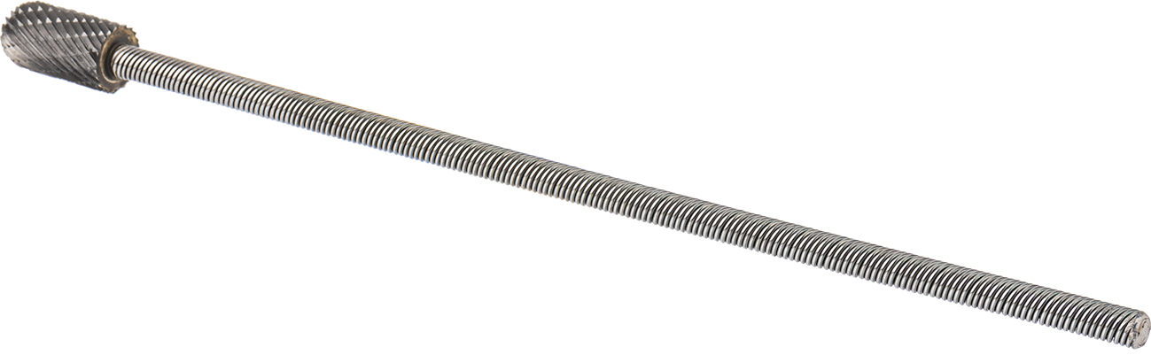 Çift Kesimli Esnek Şaftlı Frez, Yuvarlak Silindir Başlıklı, 9" Toplam Uzunluk, Numara SC-5