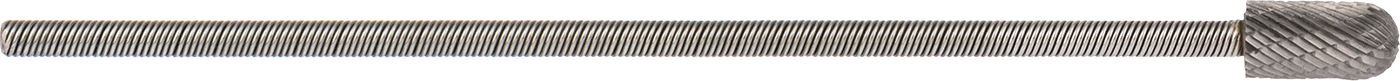 Çift Kesimli Esnek Şaftlı Frez, Yuvarlak Silindir Başlıklı, 9" Toplam Uzunluk, Numara SC-5