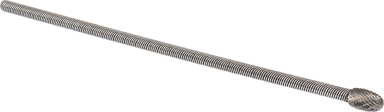 Çift Kesimli Esnek Şaftlı Frez, Oval Başlıklı, 8-5/8" Toplam Uzunluk, Ticaret No. SE-3