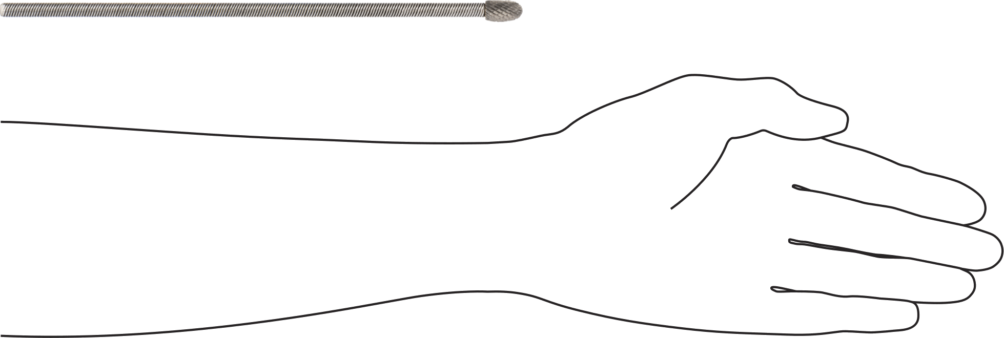 Çift Kesimli Esnek Şaftlı Frez, Oval Başlıklı, 8-5/8" Toplam Uzunluk, Ticaret No. SE-3
