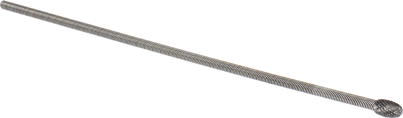 Çift Kesimli Esnek Şaftlı Frez, Oval Başlıklı, 12-5/8" Toplam Uzunluk, Ticaret No. SE-3