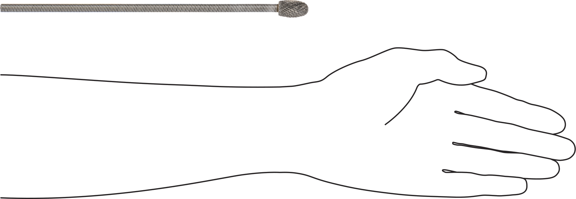 Çift Kesimli Esnek Şaftlı Frez, Oval Başlıklı, 8-7/8" Toplam Uzunluk, Ticaret No. SE-5
