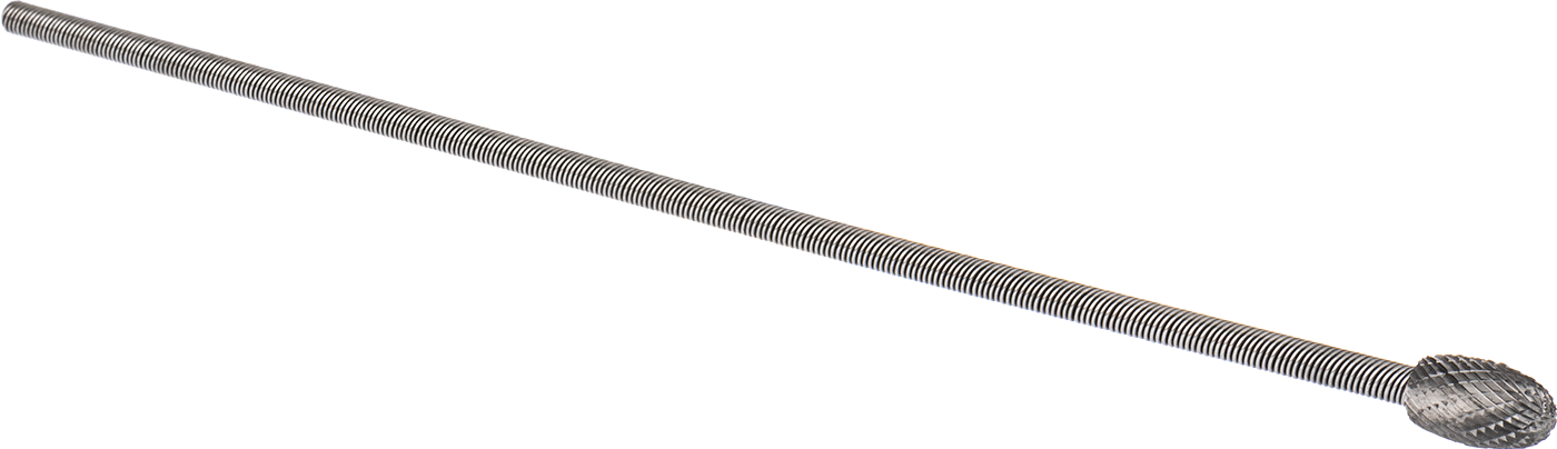 Çift Kesimli Esnek Şaftlı Frez, Oval Başlıklı, 12-7/8" Toplam Uzunluk, Ticaret No. SE-5
