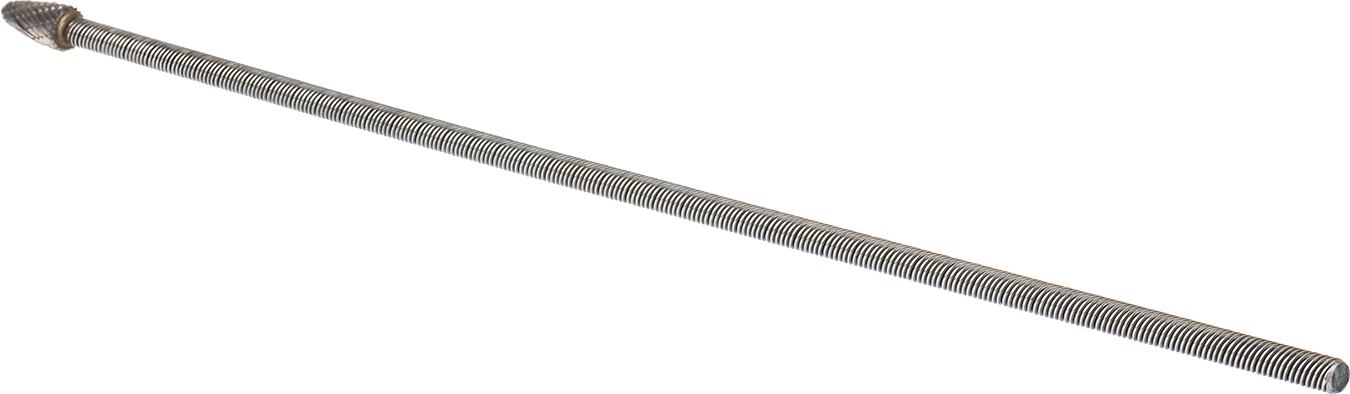 Çift Kesimli Esnek Şaftlı Frez, Yuvarlak Ağaç Başlıklı, 12-3/4" Toplam Uzunluk, Numara Sf-3