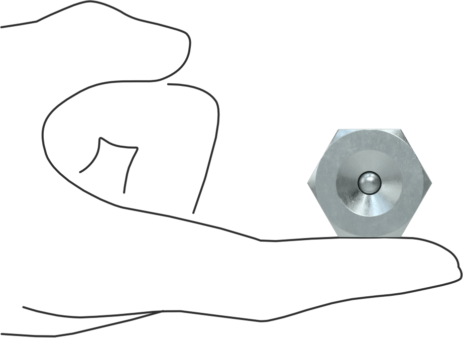 Gömme Tip Gres Nipeli, 3/4 NPTF Erkek, 1-1/8" Altıgen