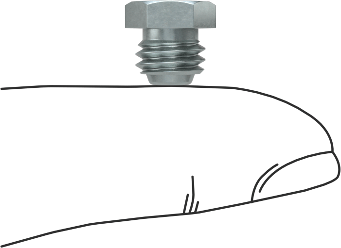 Gömme Tip Gres Nipeli, M8 x 1,25 mm Erkek Diş, 9 mm Altıgen Boyut