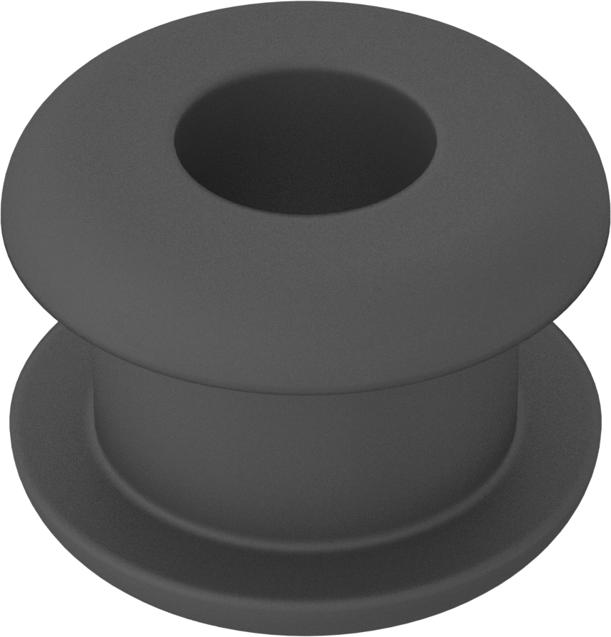 Yüksek Sıcaklık Silikon Kauçuk Gromet, 5/16" Delik Çapı için, 3/16" Malzeme Kalınlığı için, 3/16" ID