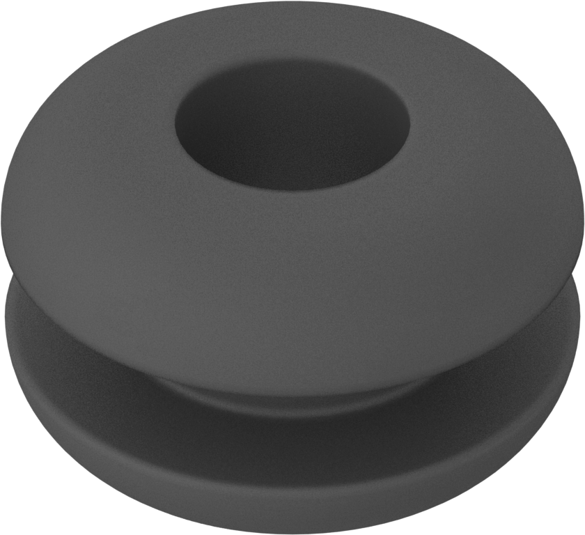 Yüksek Sıcaklık Silikon Kauçuk Gromet, 3/16" Delik Çapı için, 1/16" Malzeme Kalınlığı için, 1/8" ID