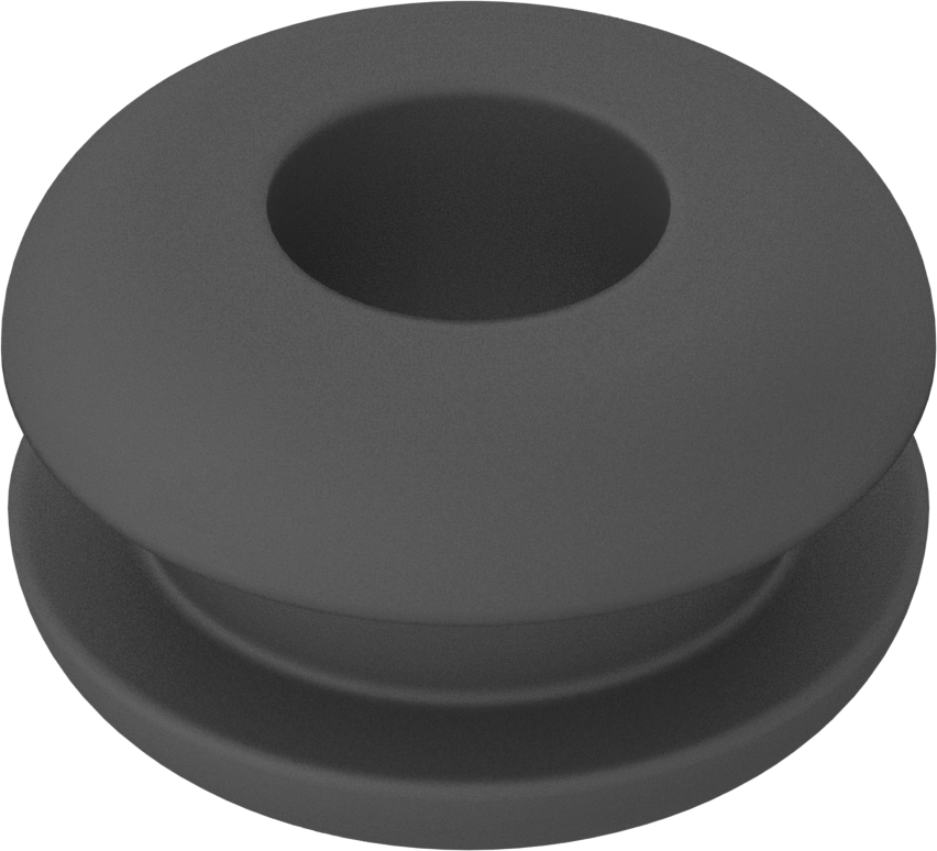 Yüksek Sıcaklık Silikon Kauçuk Gromet, 5/16" Delik Çapı için, 3/32" Malzeme Kalınlığı için, 3/16" ID
