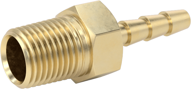 Hava ve Su için Pirinç Dikenli Hortum Bağlantı Parçası, 1/8" Hortum İç Çapı x 1/8 BSPT Erkek için Düz Adaptör