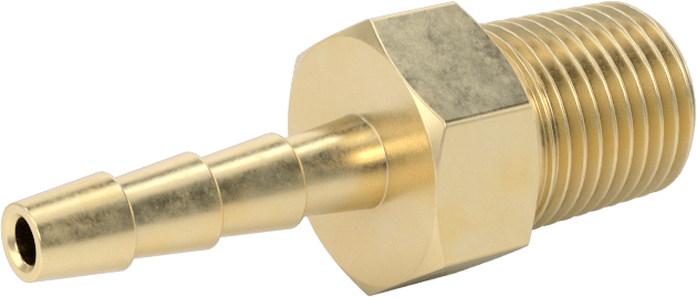 Hava ve Su için Pirinç Dikenli Hortum Bağlantı Parçası, 1/8" Hortum İç Çapı x 1/8 BSPT Erkek için Düz Adaptör