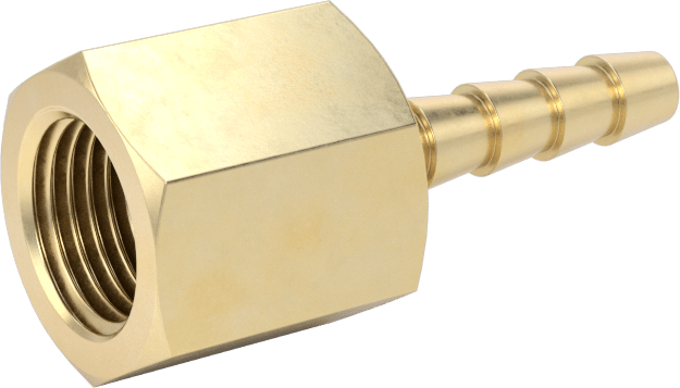 Hava ve Su için Pirinç Dikenli Hortum Bağlantı Parçası, 1/8" Hortum İç Çapı x 1/8 BSPP Dişi için Düz Adaptör