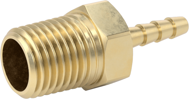 Hava ve Su için Pirinç Dikenli Hortum Bağlantı Parçası, 1/8" Hortum İç Çap x 1/4 BSPT Erkek için Düz Adaptör