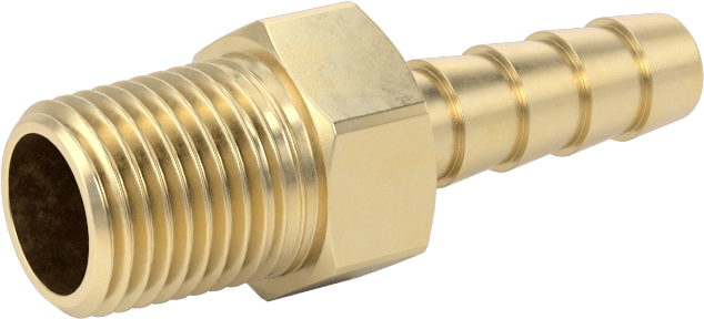 Hava ve Su için Pirinç Dikenli Hortum Bağlantı Parçası, 3/16" Hortum İç Çapı x 1/8 BSPT Erkek için Düz Adaptör