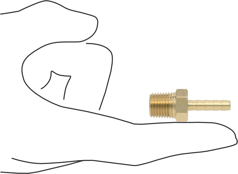 Hava ve Su için Pirinç Dikenli Hortum Bağlantı Parçası, 3/16" Hortum İç Çapı x 1/4 BSPT Erkek için Düz Adaptör