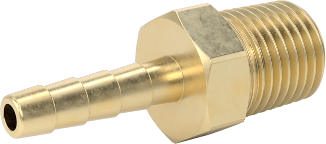 Hava ve Su için Pirinç Dikenli Hortum Bağlantı Parçası, 3/16" Hortum İç Çapı x 1/4 BSPT Erkek için Düz Adaptör