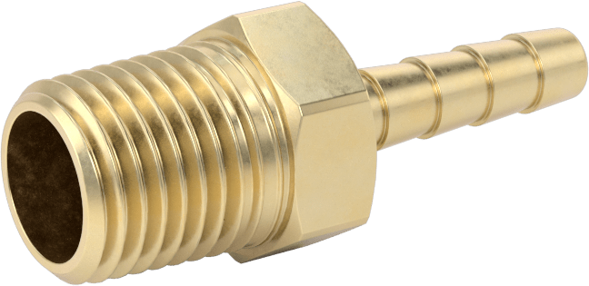 Hava ve Su için Pirinç Dikenli Hortum Bağlantı Parçası, 3/16" Hortum İç Çapı x 1/4 BSPT Erkek için Düz Adaptör