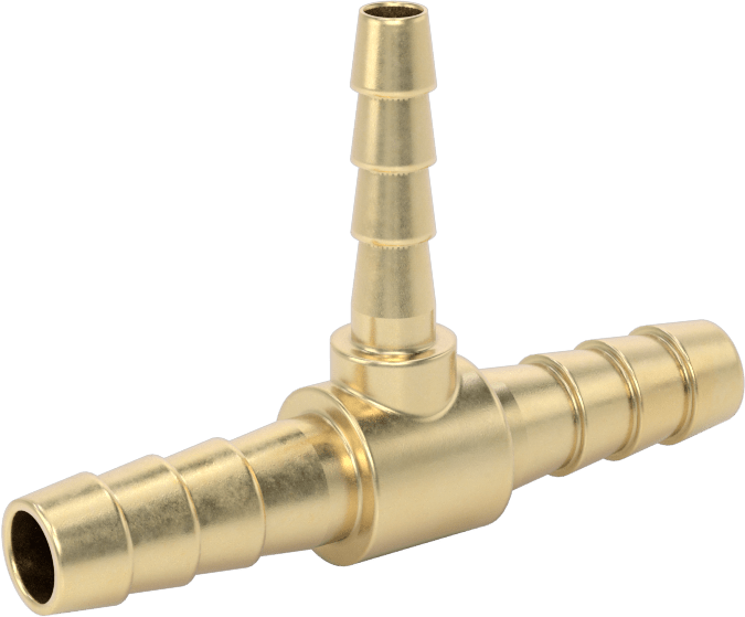 Hava ve Su için Pirinç Dikenli Hortum Bağlantı Parçası, 1/4“ x 1/8” İç Çaplı Hortum için Hat Üstü T Redüktör