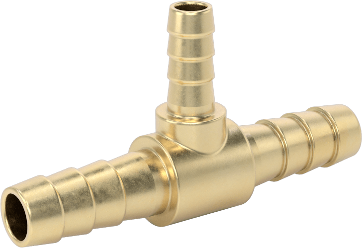 Hava ve Su için Pirinç Dikenli Hortum Bağlantı Parçası, 3/8“ x 1/4” Hortum İç Çapı için Hat Üstü T Redüktör