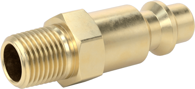 Hava için Pirinç Endüstriyel Hızlı Ayrılabilir Hortum Bağlantısı, Plug, 1/4 Kaplin Boyutu, 1/8 NPT Erkek
