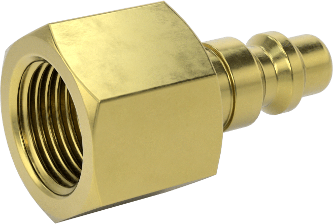 Hava için Pirinç Endüstriyel Hızlı Ayrılabilir Hortum Bağlantısı, Plug, 1/4 Kaplin Boyutu, 3/8 NPTF Dişi