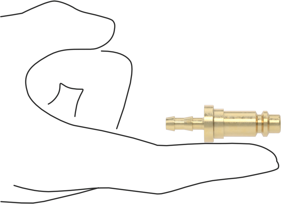 Hava için Pirinç Endüstriyel Hızlı Ayrılabilir Hortum Bağlantısı, 1/4" Hortum İç Çapı için Takmalı Dikenli Uçlu 1/4 Boyutlu Plug