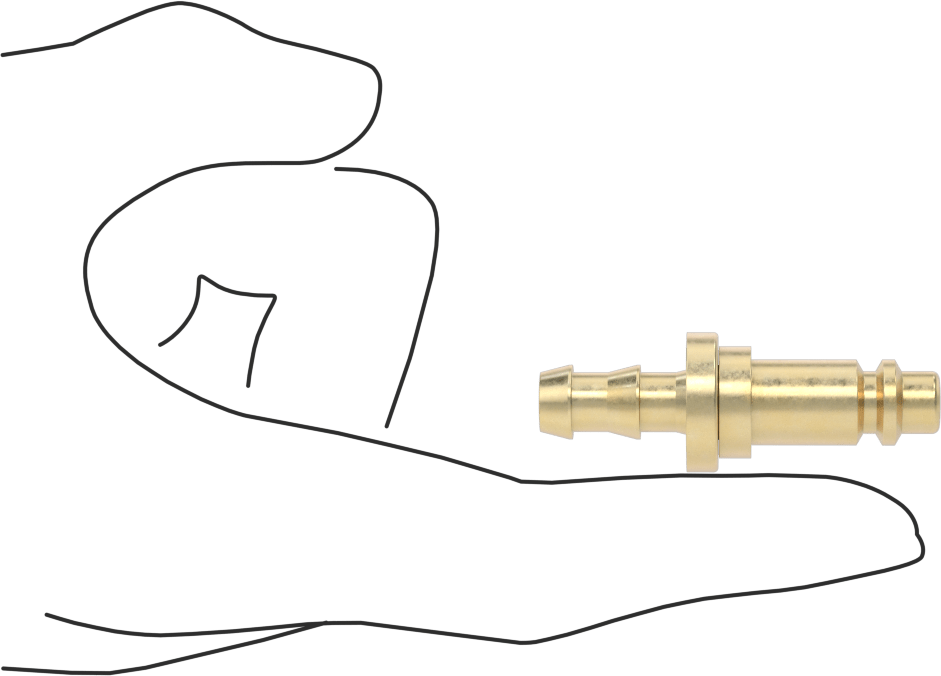 Hava için Pirinç Endüstriyel Hızlı Ayrılabilir Hortum Bağlantısı, 3/8" Hortum İç Çapı için İtmeli Dikenli Uçlu 1/4 Boyutlu Plug