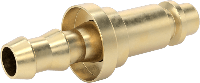 Hava için Pirinç Endüstriyel Hızlı Ayrılabilir Hortum Bağlantısı, 3/8" Hortum İç Çapı için İtmeli Dikenli Uçlu 1/4 Boyutlu Plug