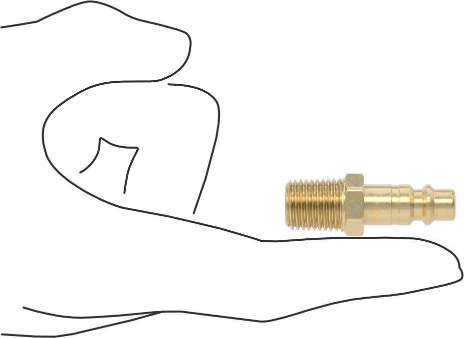 Hava için Pirinç Endüstriyel Hızlı Ayrılabilir Hortum Bağlantısı, Plug, 1/4 Kaplin Boyutu, 1/4 NPTF Erkek