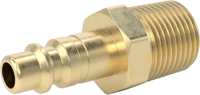 Hava için Pirinç Endüstriyel Hızlı Ayrılabilir Hortum Bağlantısı, Plug, 1/4 Kaplin Boyutu, 3/8 NPTF Erkek