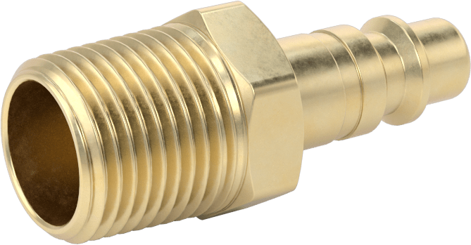 Hava için Pirinç Endüstriyel Hızlı Ayrılabilir Hortum Bağlantısı, Plug, 1/4 Kaplin Boyutu, 3/8 NPTF Erkek